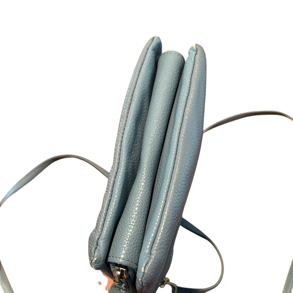 Giani Bernini Baby Blue Leather‎ Crossbody Bag Mini Minimalist Vacation - Picture 7 of 14